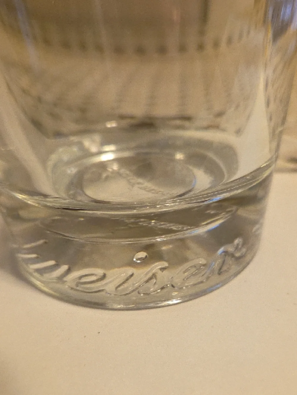 Budweiser St. Louis MO Pint Beer Glass Heavyweight Bottom Embossed Since 1876